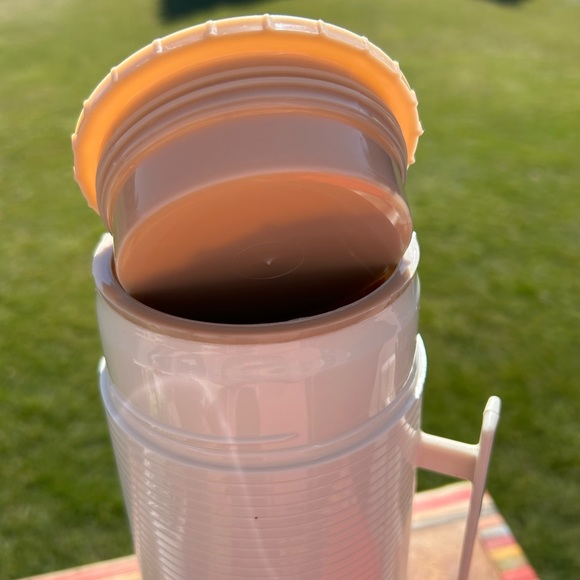 Vtg 1970's Red Aladdin Hy-lo Wide Mouth Thermos Bottle With Handle - Picture 3 of 9